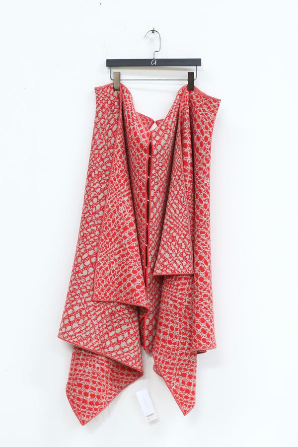 RUI Jacquard Wool Blanket RAW22DC03 Ruby&Ficelle Red & Camel Brown